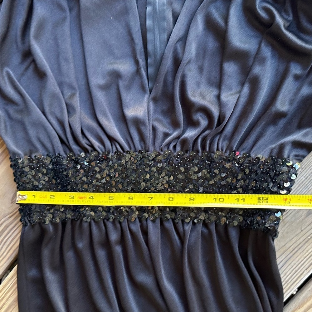 Claralura Original California Vintage Gown Black Maxi Dress Long 1970s 1980s 80s - Picture 5 of 16